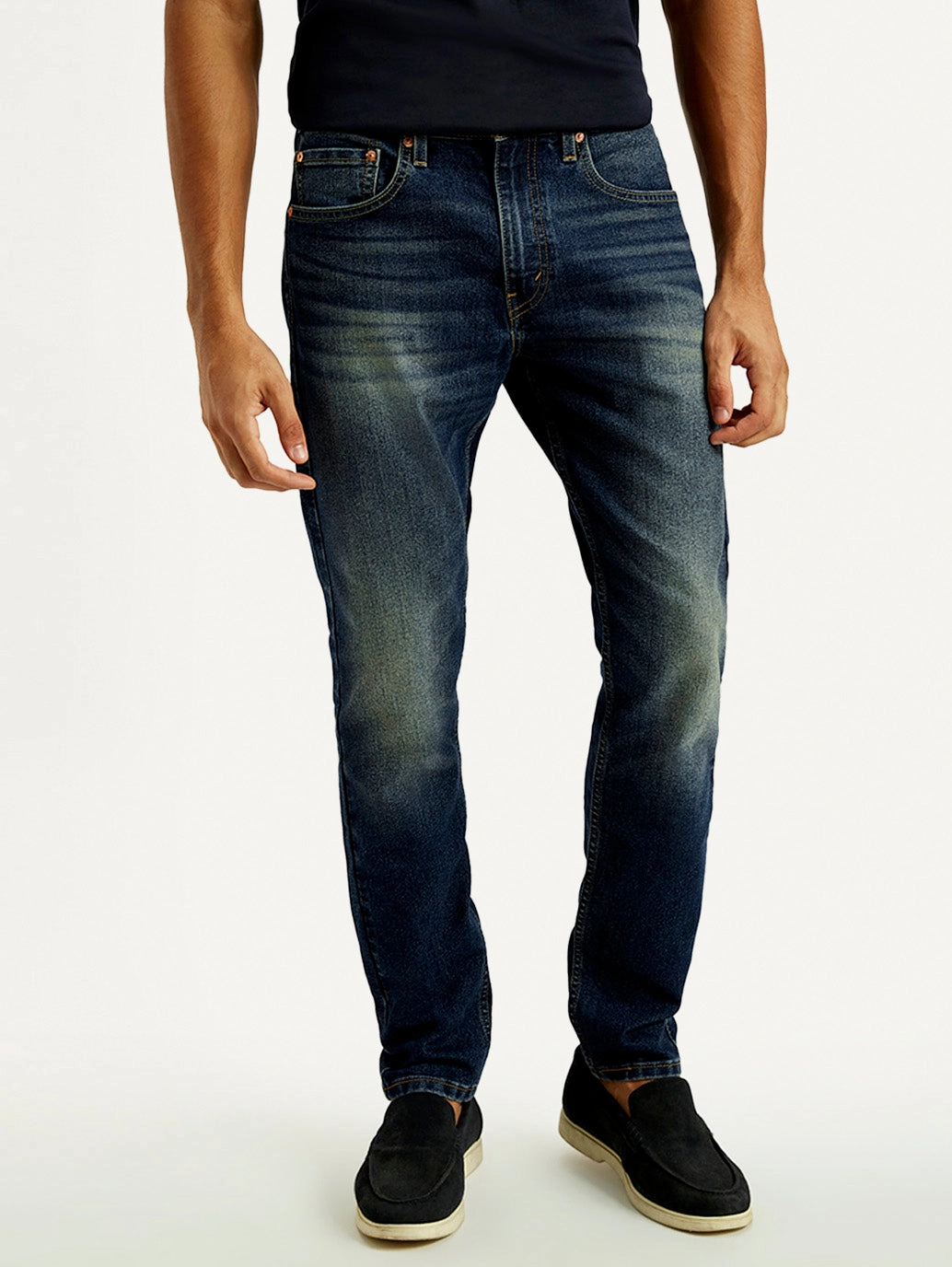 Men's Tinted 512 Med Indigo Slim Tapered Fit Mid Rise Jeans Urban Explorer Picnic Style Soft Sustainable
