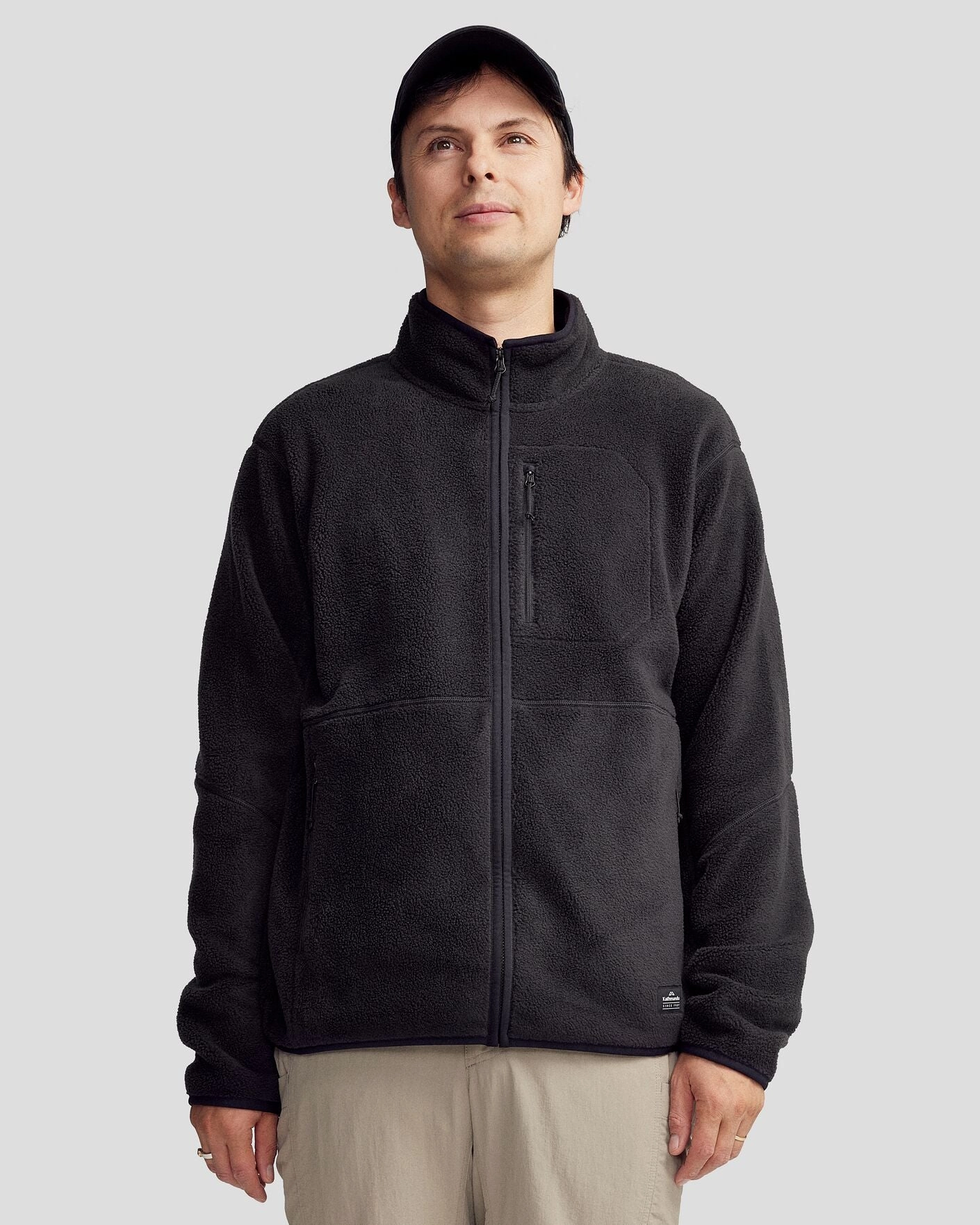 Men's Trailhead Fleece Jacket - Black Stingray Flexible Fit Convertible Collar