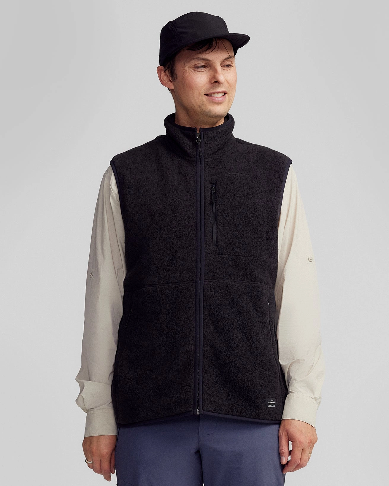 nylon blend Men's Trailhead Fleece Vest - Black Stingray