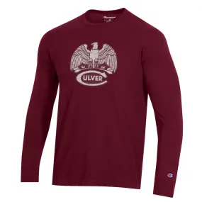 Men's Champion Long Sleeve Tee - Maroon Fresh Style Trend Modern Casual