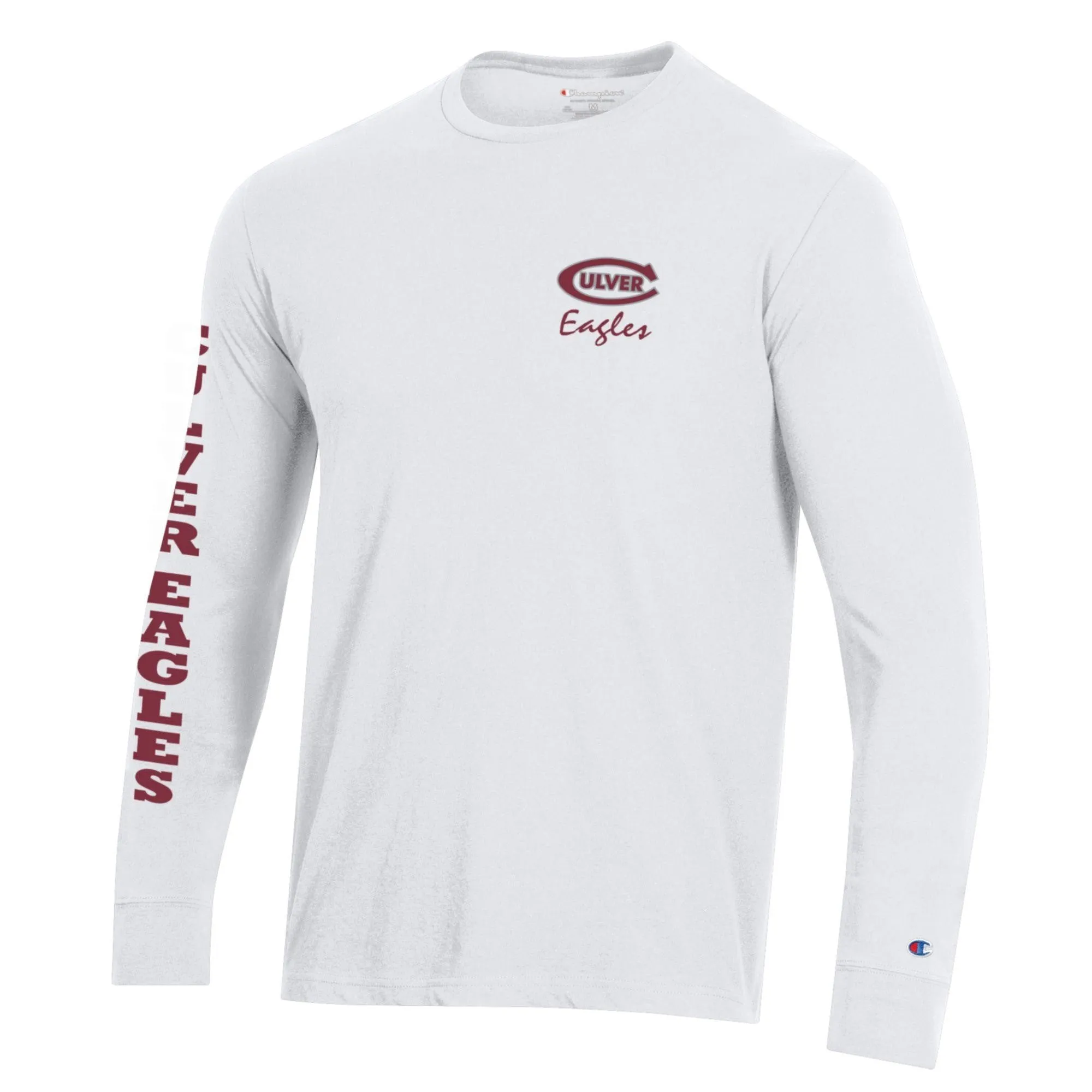 Men's Champion Long Sleeve Tee - White Breezy Comfort