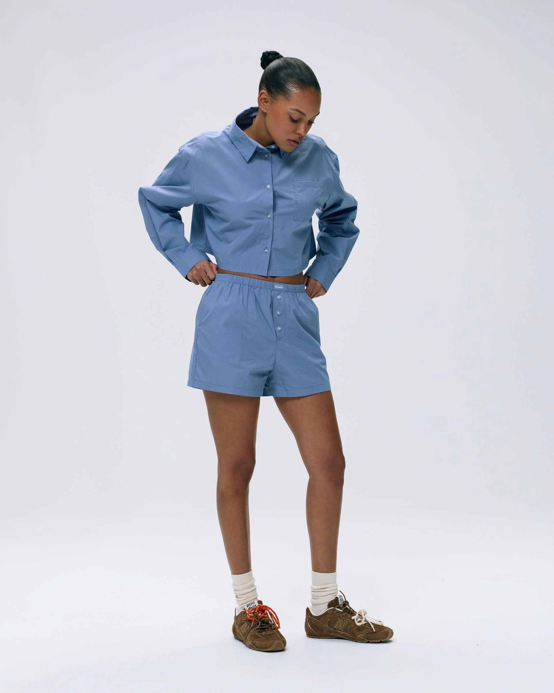 Soft Inner Lining sweater Cotton Boxer Shorts - Blue