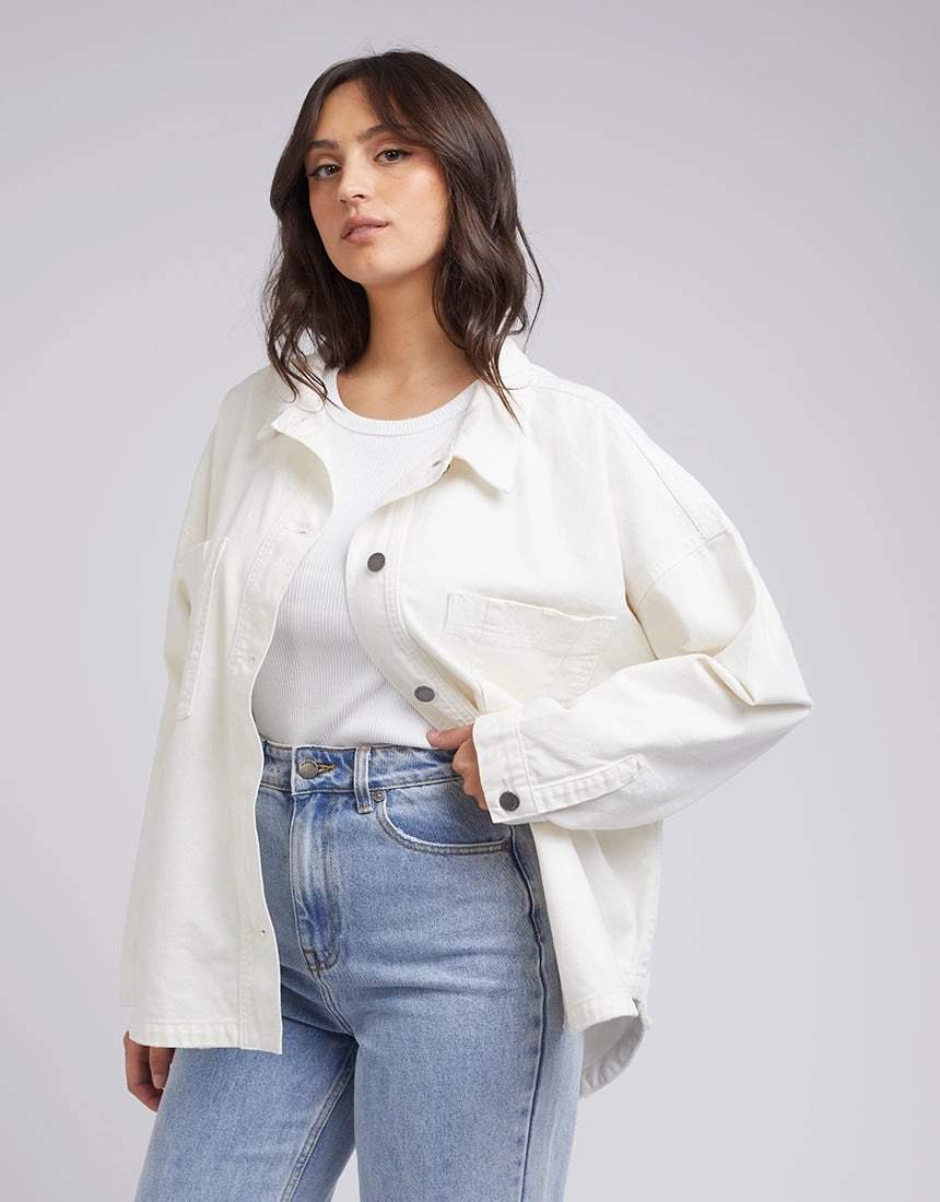 All About Eve Dale Shacket Vintage White Everyday Urban Style