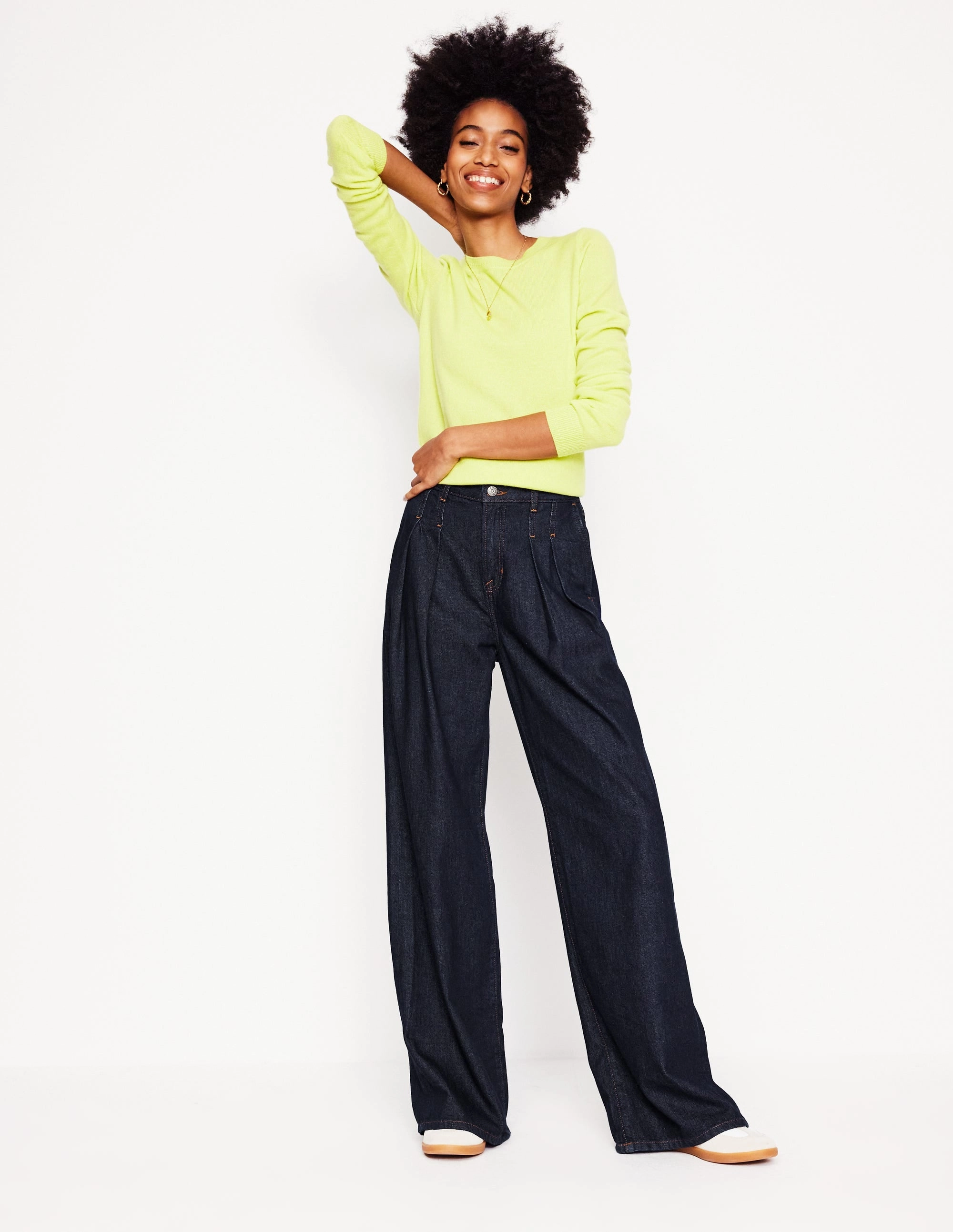 Anti Pilling Treatment Stretch Support Fit Mid Rise Fluid Denim Trousers-Indigo Rinse