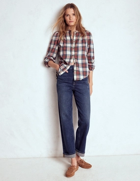 Mid Rise Straight Leg Jeans-Dark Vintage Daily Comfort Fit