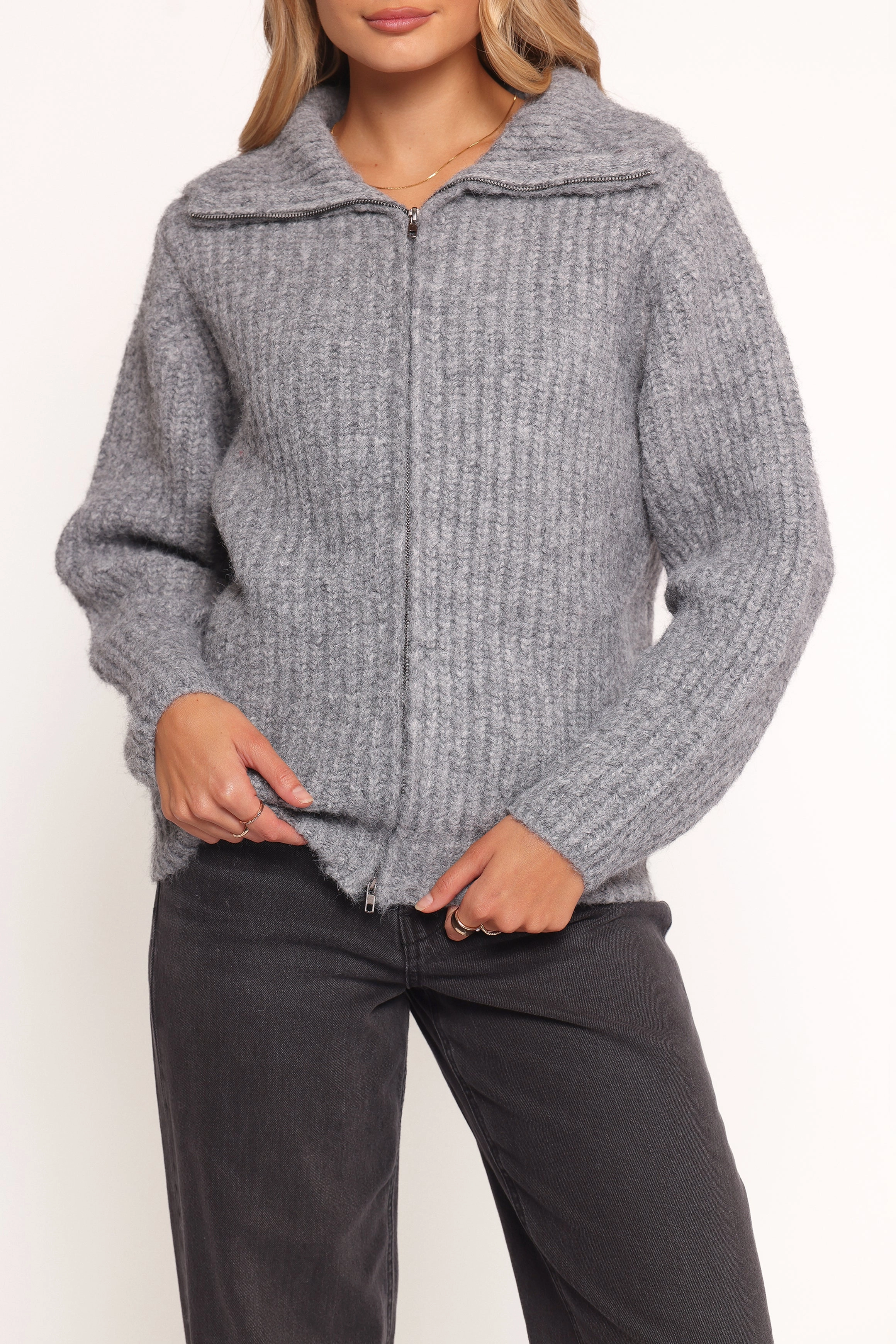 Miffy Zip Through Cardigan - Grey Quick Fit