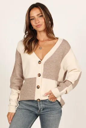 Millie Large Check Cardigan - Multi Plush Texture