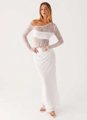 Take Your Time Maxi Dress - White Easy Wrap Anytime Fit