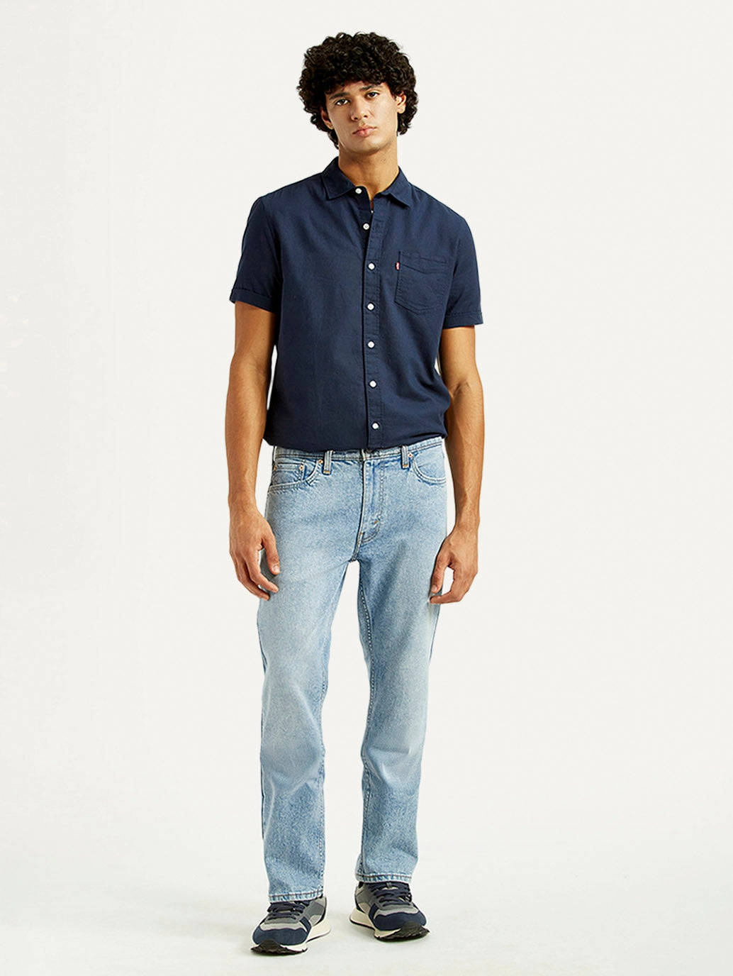 Student Outfit Work Ready Men's 513 Light Indigo Slim Straight Fit Mid Rise Jeans