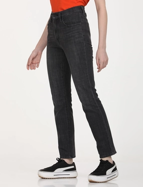 Women's 724 Black Straight Fit High Rise Jeans Relaxed Mood