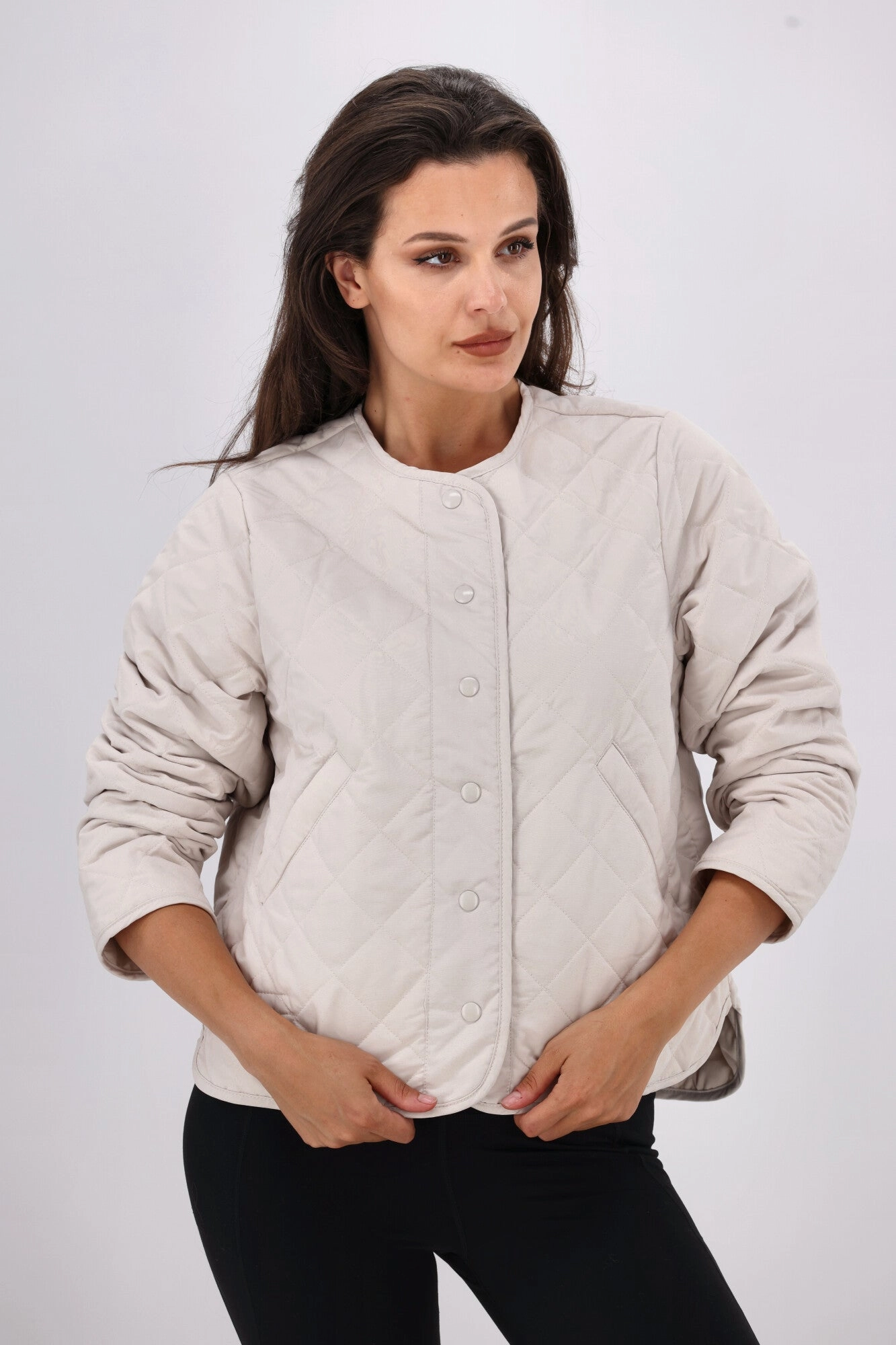 AS Colour Wo's Quilted Jacket Bone Comfort Fit ReinforcedElasticHem