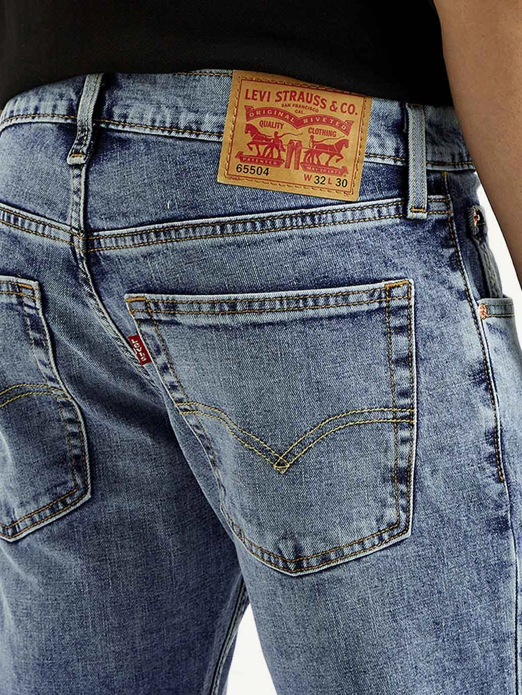 Men's 65504 Light Blue Skinny Fit Mid Rise Jeans Minimalist Comfort City Ready