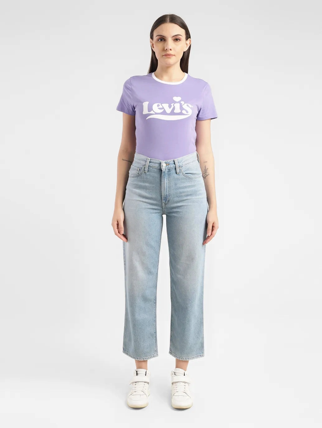 Easy Option Perfect For Daily Women's Blue Ribcage Straight Ankle Fit High Rise Jeans