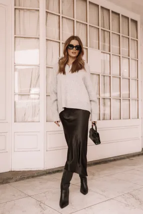 Seasonal Trend Shrink Resistant Process Miranda Knit Sweater - Grey