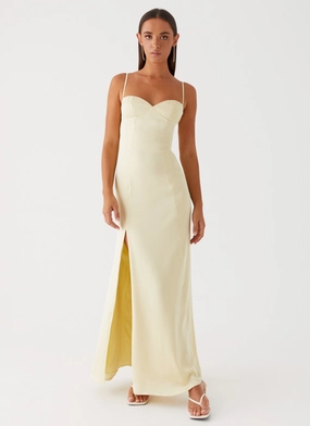 Miss Bloom Maxi Dress - Lemon Relaxed and Effortless Modest Cut