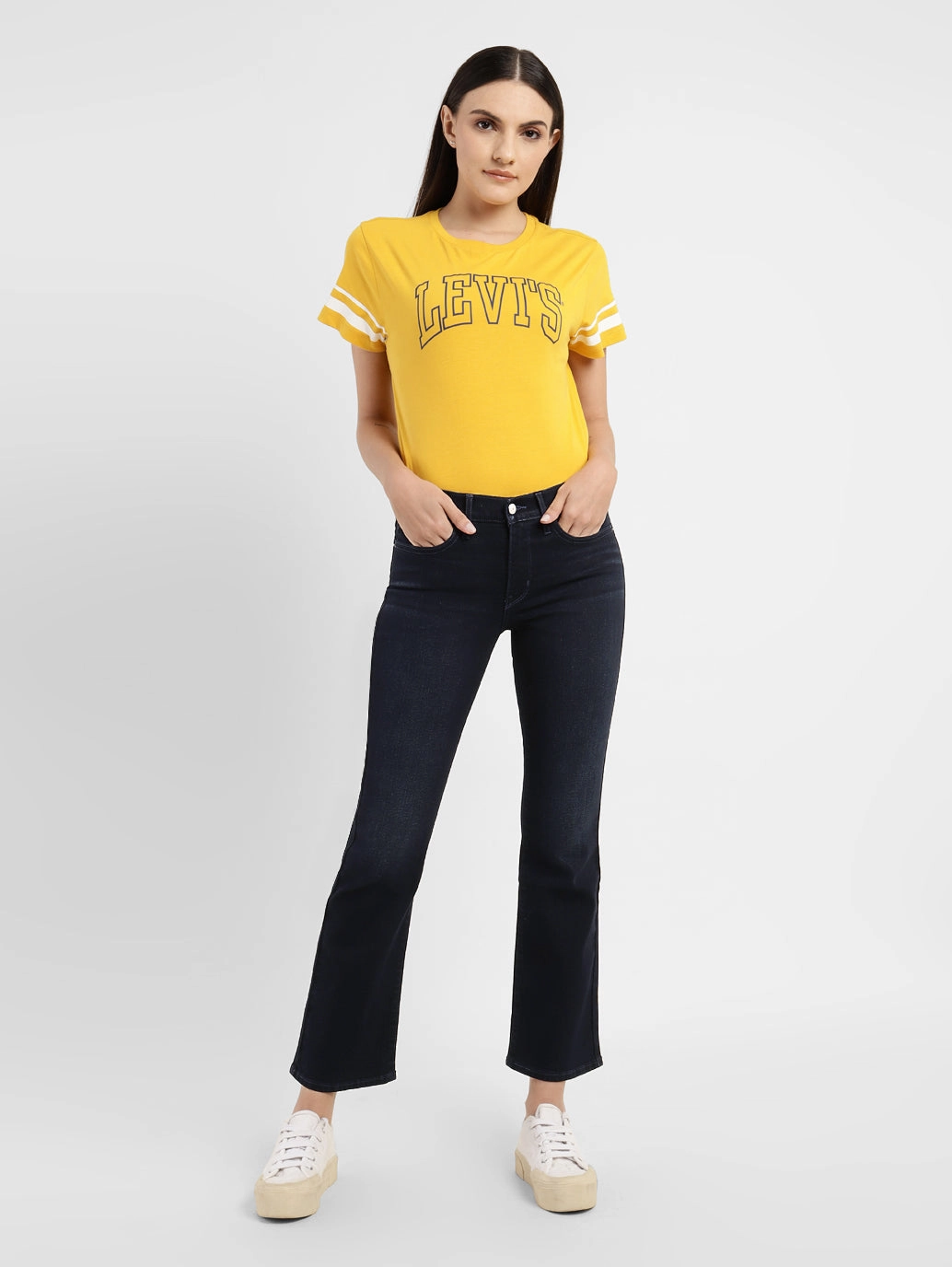 Women's 315 Blue Flared Fit High Rise Jeans Odor Control Treatment