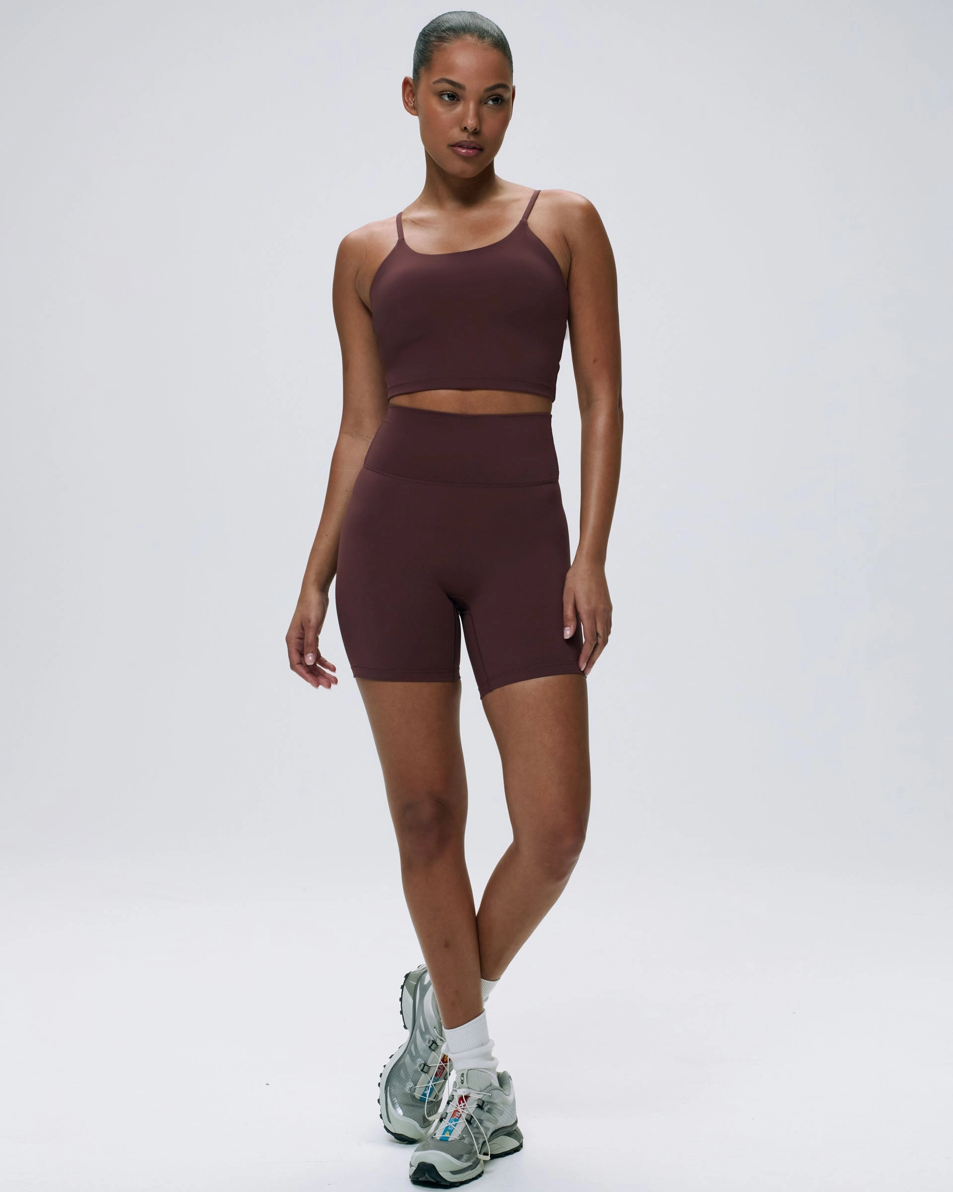 Ultimate Crop Shorts - Burgundy Tight Fit