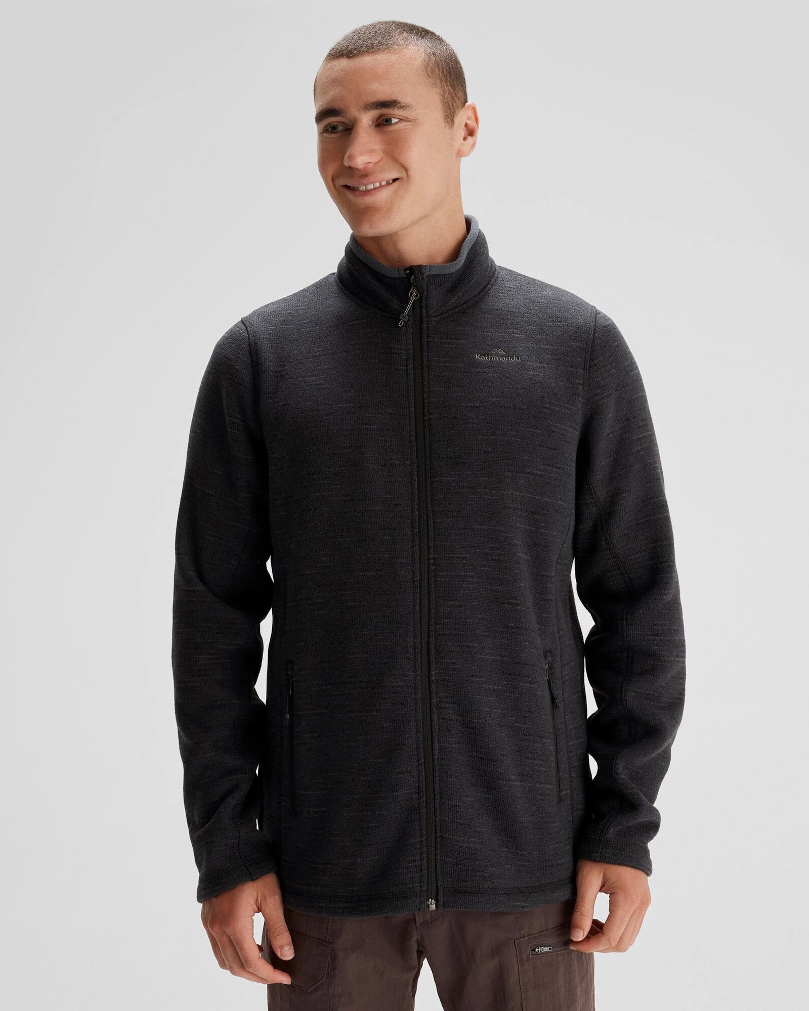 Ventilation System Transitional Weather Piece Men's Aikman Fleece Jacket - Black Marle