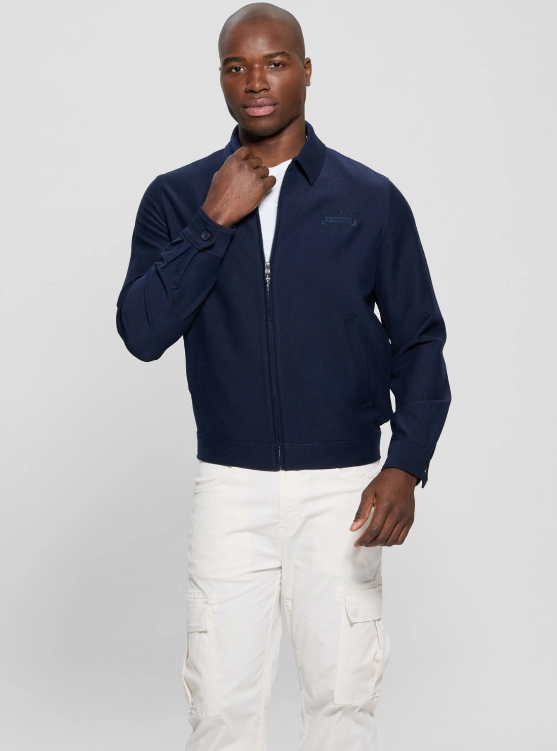 ReinforcedElasticHem Eco Blue Twill Fine Jacket