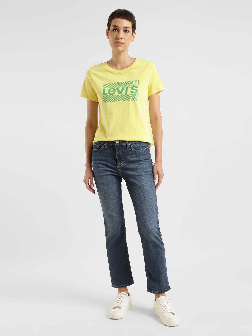 Artist Vibe Travel Outfit Women's 312 Blue Straight Fit Mid Rise Jeans