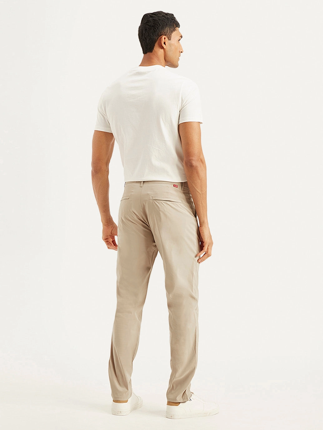 Blackout fabric Men's Beige Regular Fit Trousers