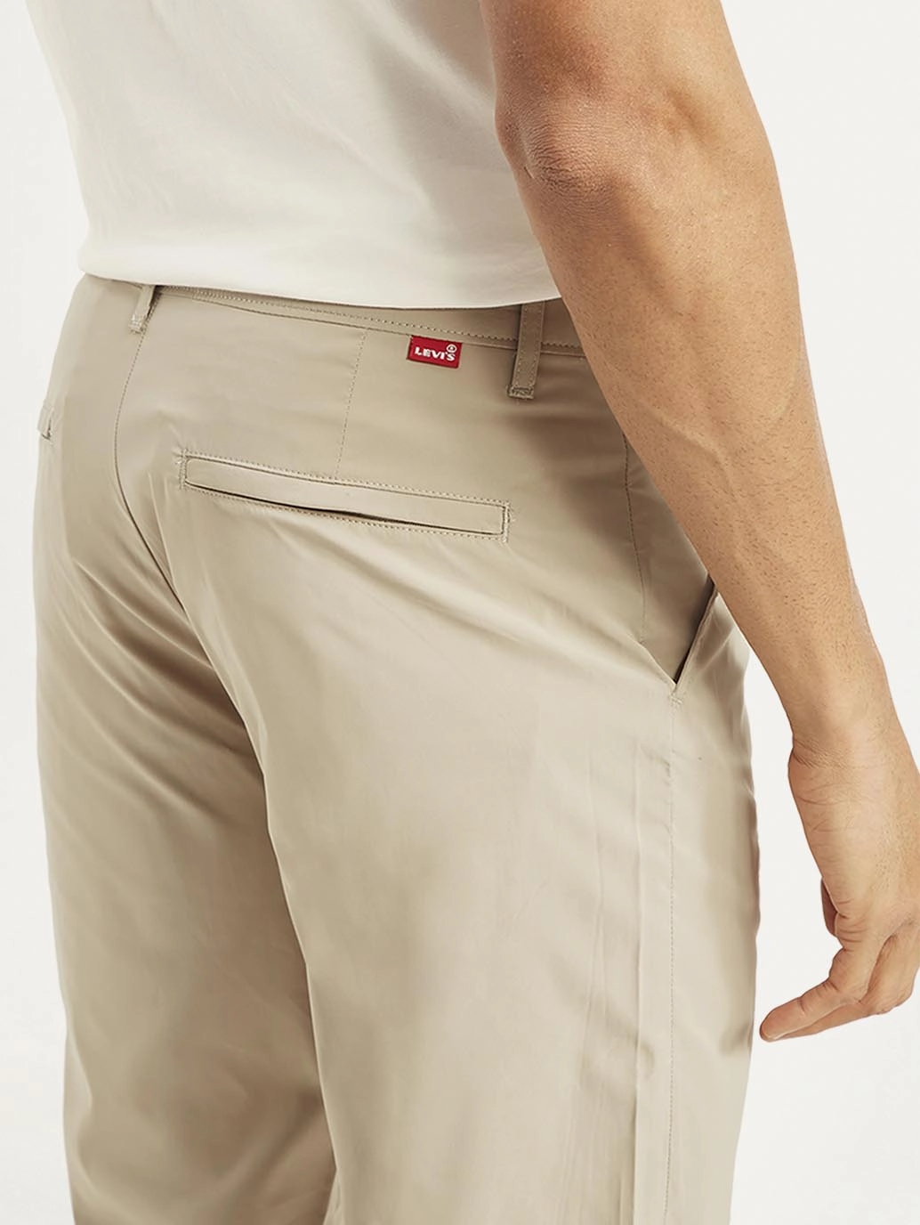 Soft Material ReflectiveAccentDetails Men's Beige Regular Fit Trousers