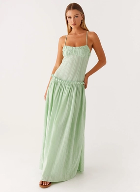 Jacinda Drop Waist Maxi Dress - Sage Polished Mood