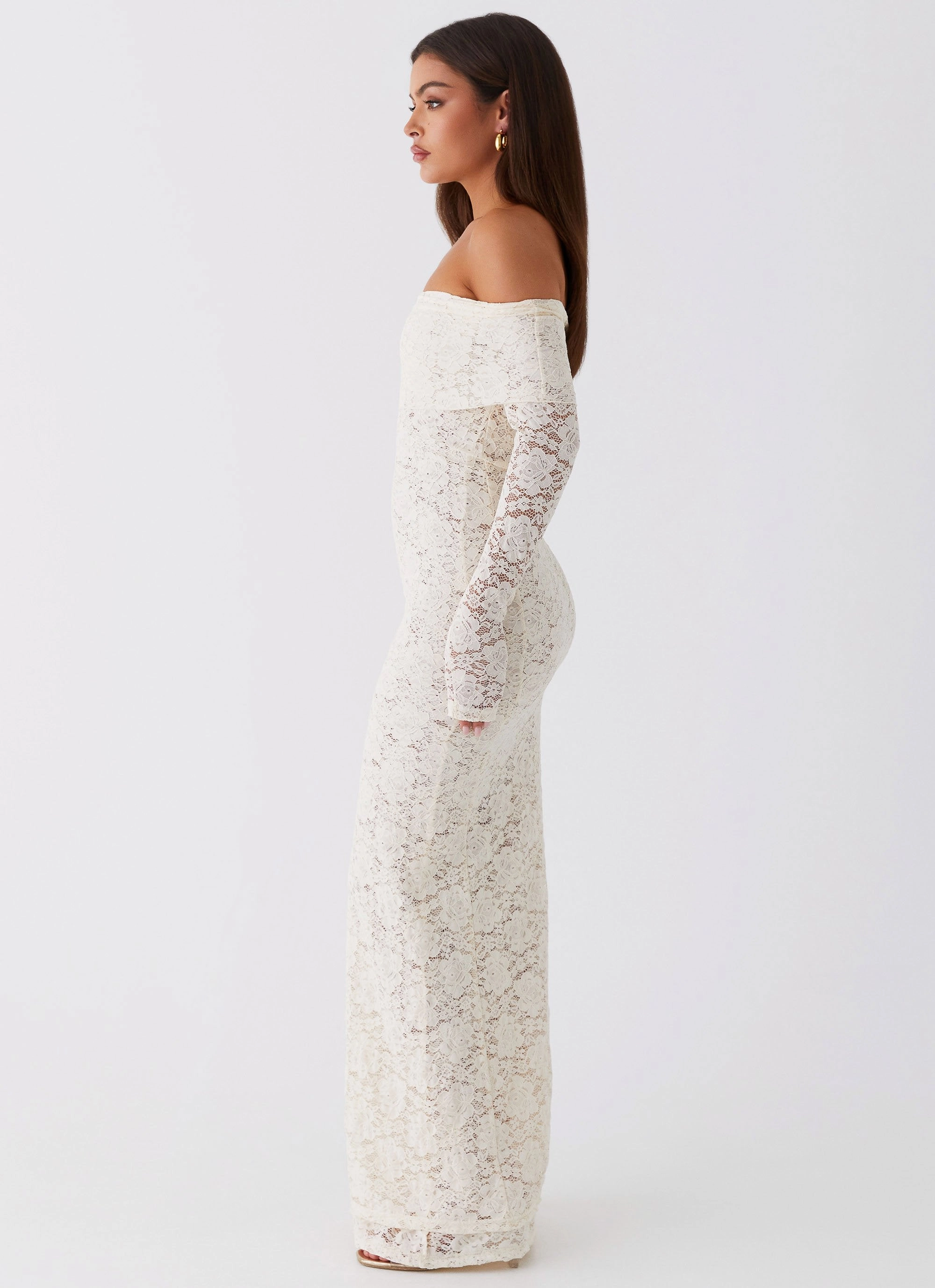 Holiday-Party Yours Always Lace Maxi Dress - Ivory