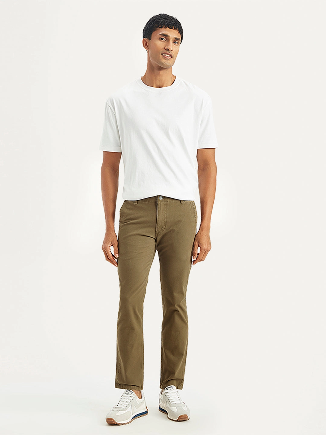 Men's Brown Slim Fit Chinos Vintage Wash AbrasionGuardTape