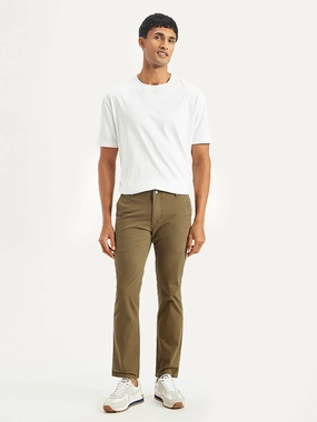 Quick Dry Technology Men's Brown Slim Fit Chinos