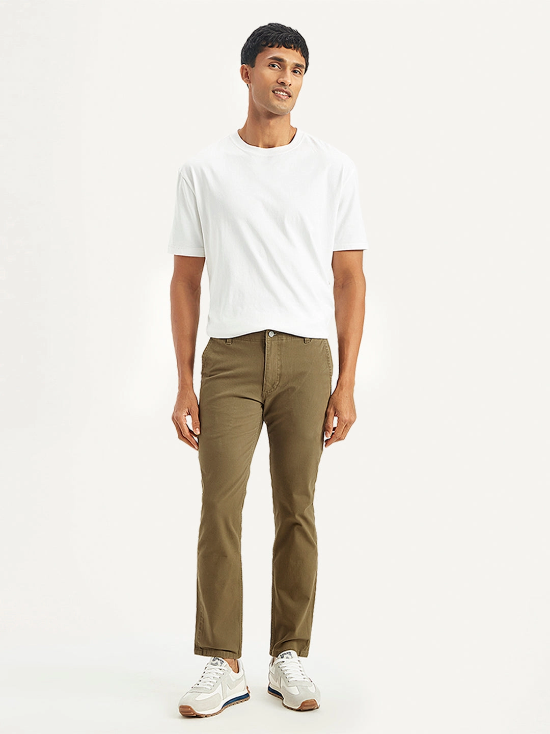 Quick Dry Technology Men's Brown Slim Fit Chinos
