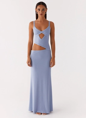 Jocelyn Maxi Dress - Blue Elastic-Cuff