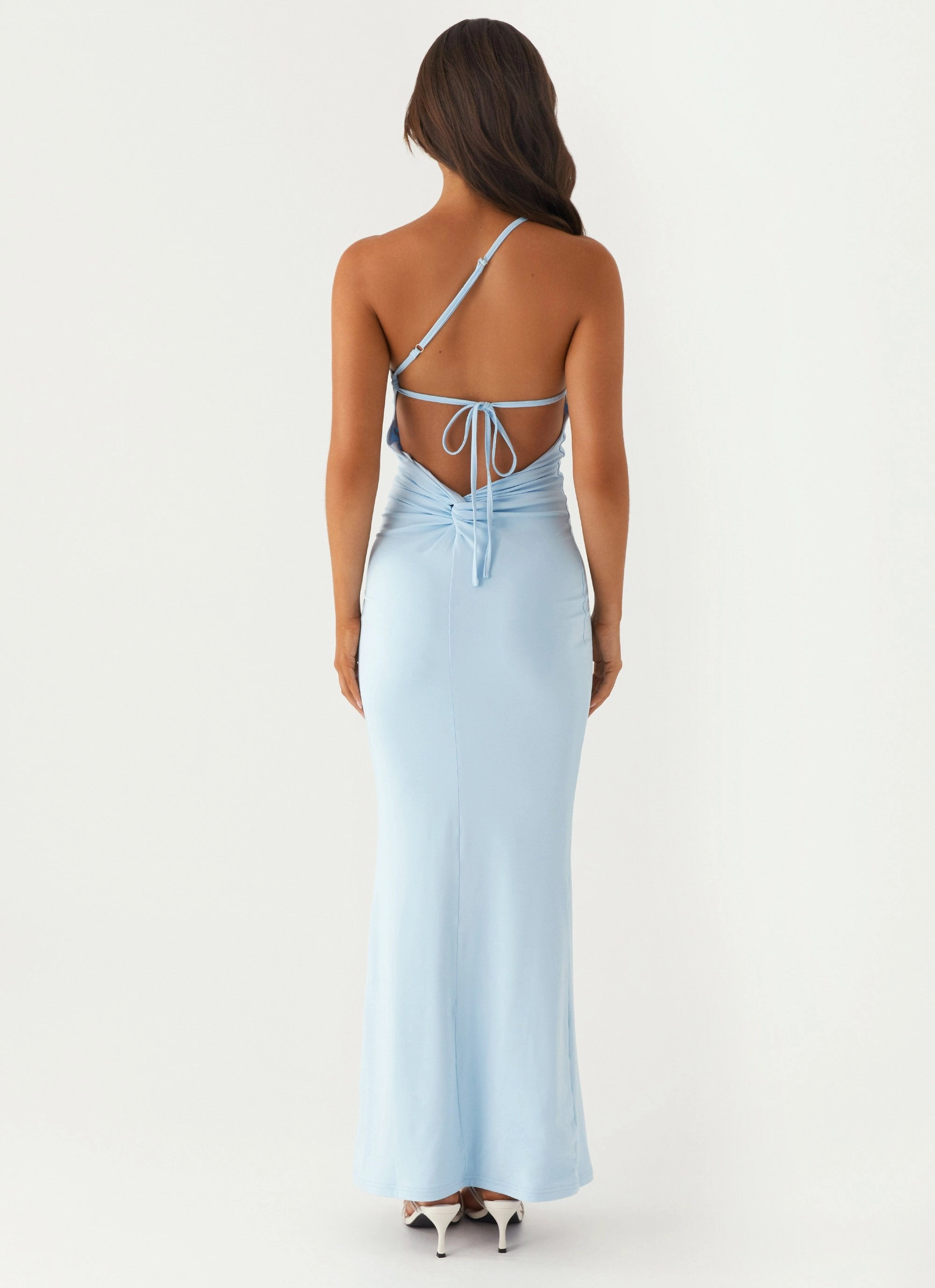 Claudia One Shoulder Maxi Dress - Blue Simple Elegance