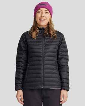 Flexible Hood Design Dual Layer Insulation Women's Heli Down Hooded Jacket 3.0 - Black Stingray