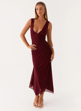 Murphy Maxi Dress - Deep Maroon Fashionable Comfort Wear