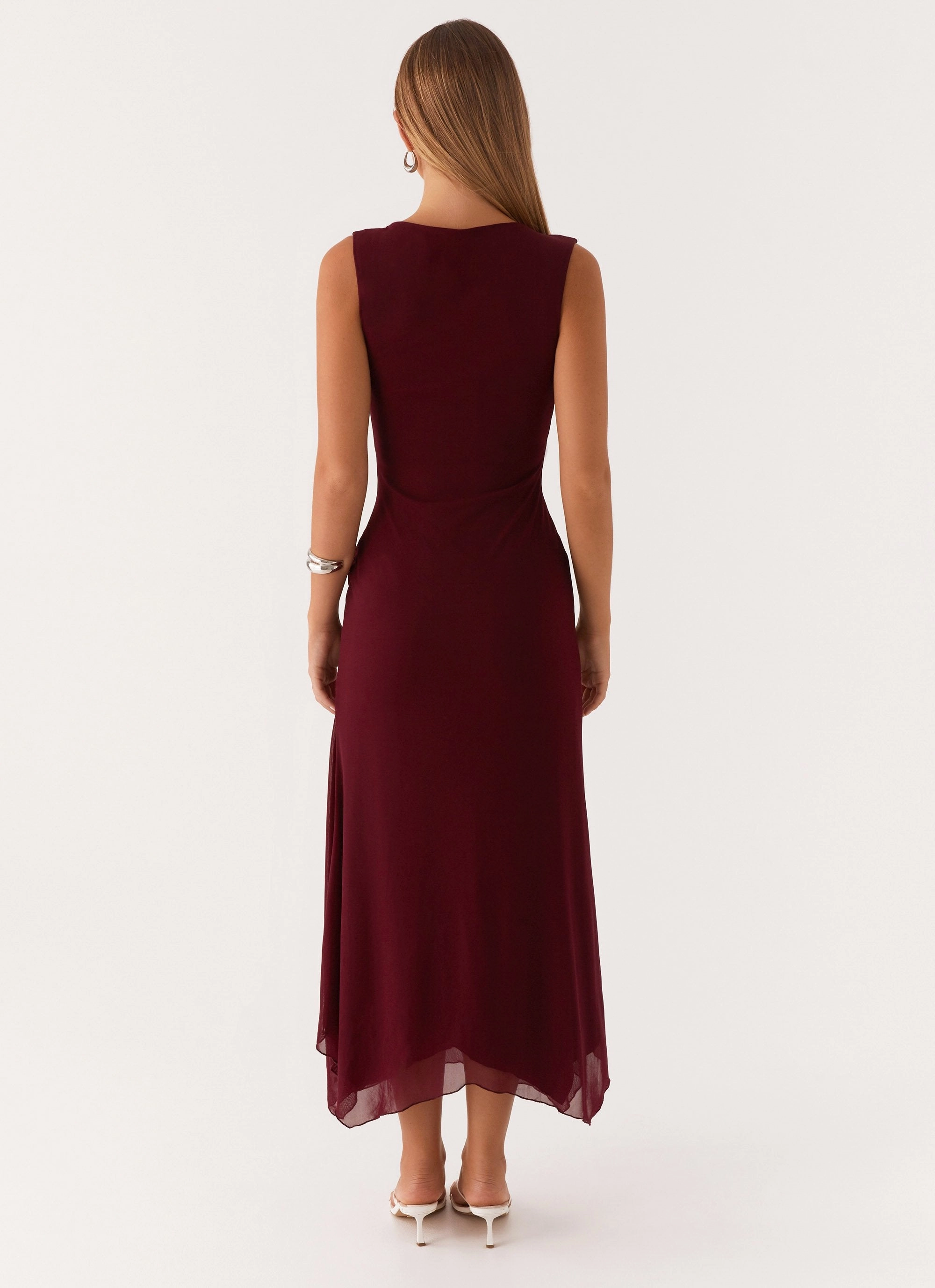 Murphy Maxi Dress - Deep Maroon Edgy Layers