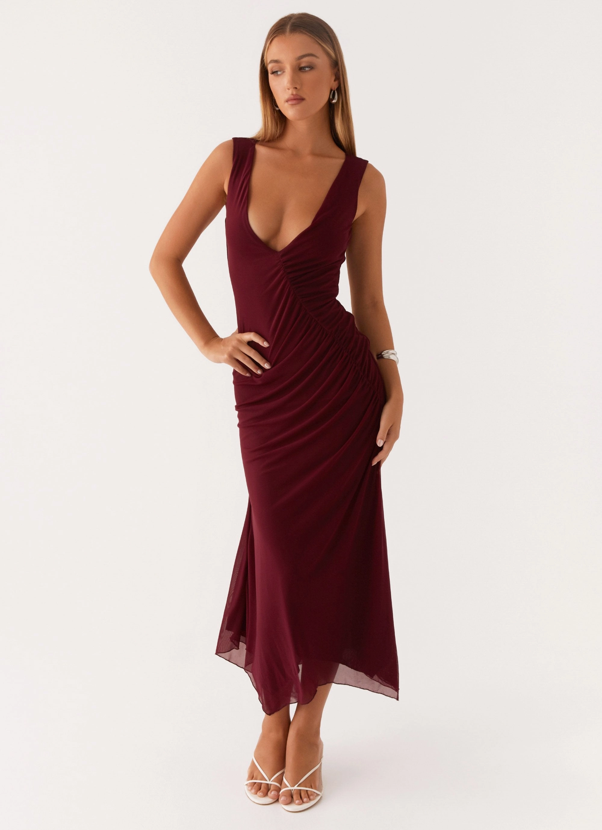Murphy Maxi Dress - Deep Maroon Fashionable Comfort Wear