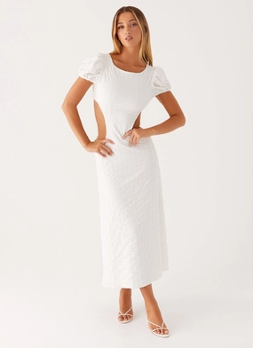 Breath Ease Sleek Cut Myley Midi Dress - White