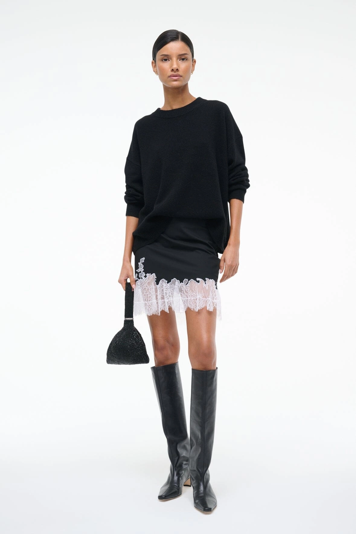 Soft Finish Aesthetic Look NADIA MINI SKIRT | BLACK