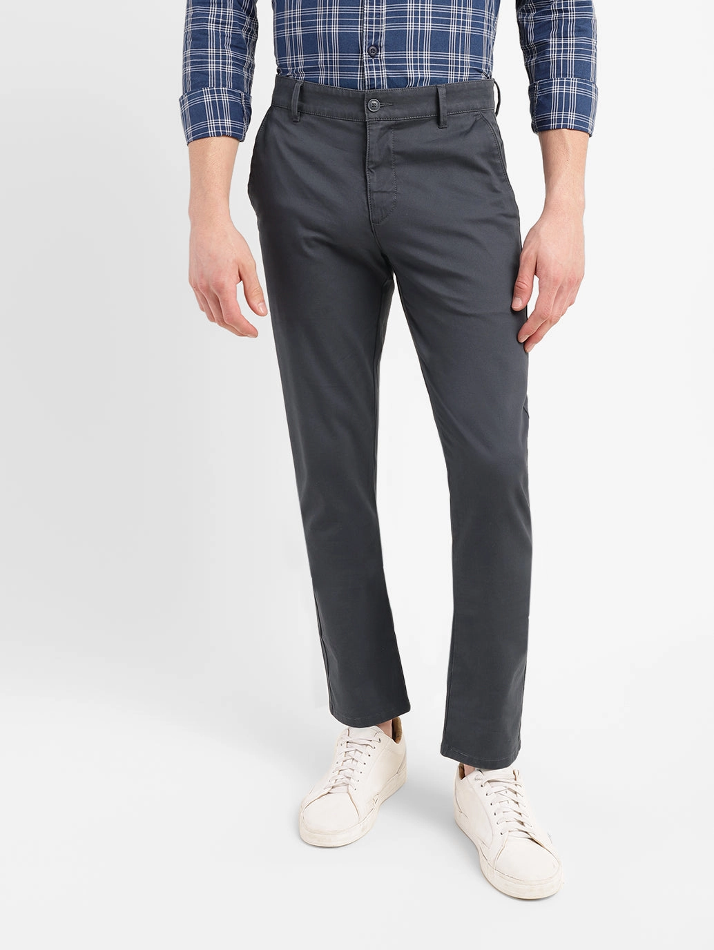 Daily Style Relaxed Fit Men's Charcoal Grey Slim Fit Chinos
