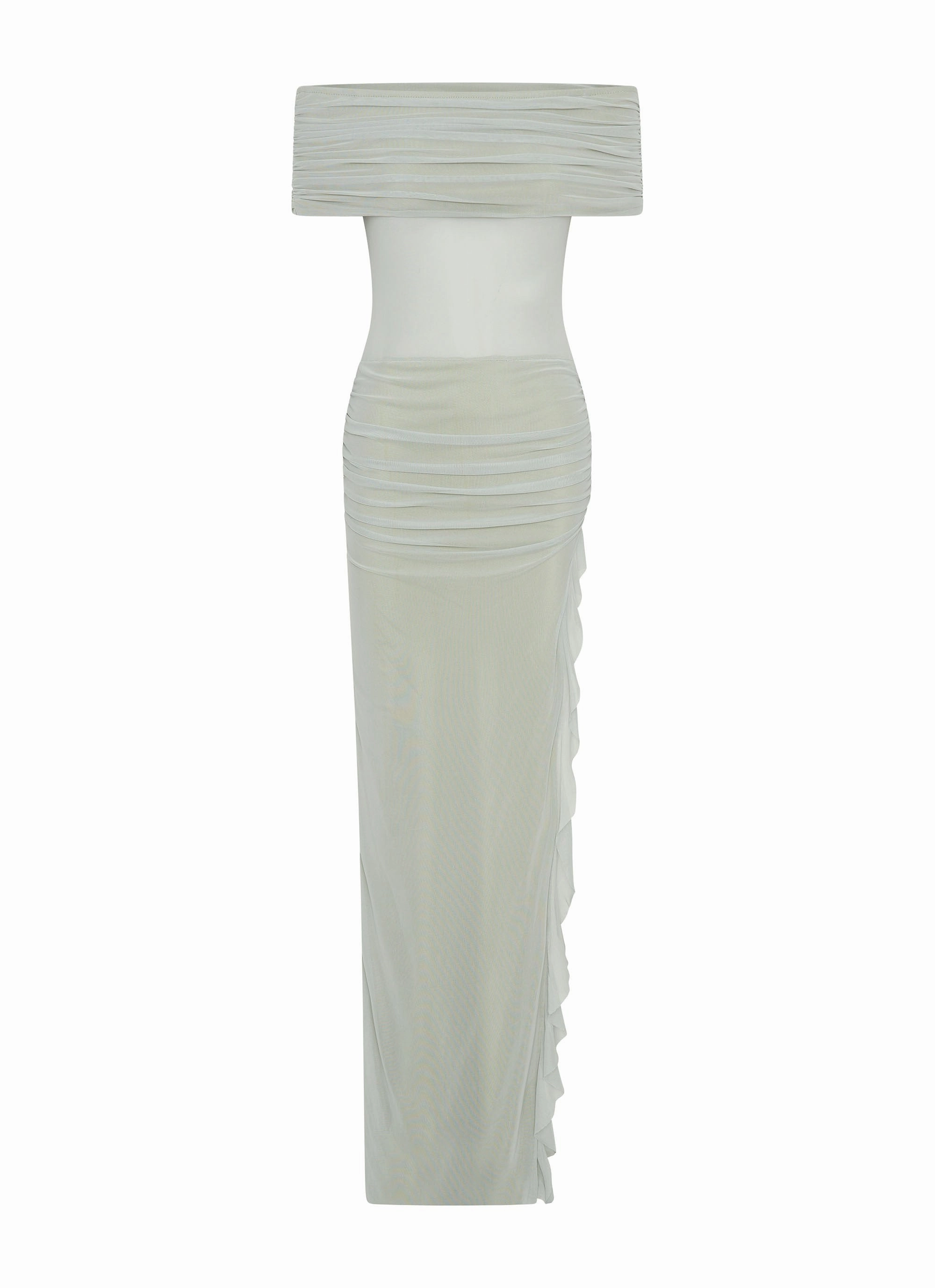 Nelly Off Shoulder Maxi Dress - Pistachio Body Positive Bold Design