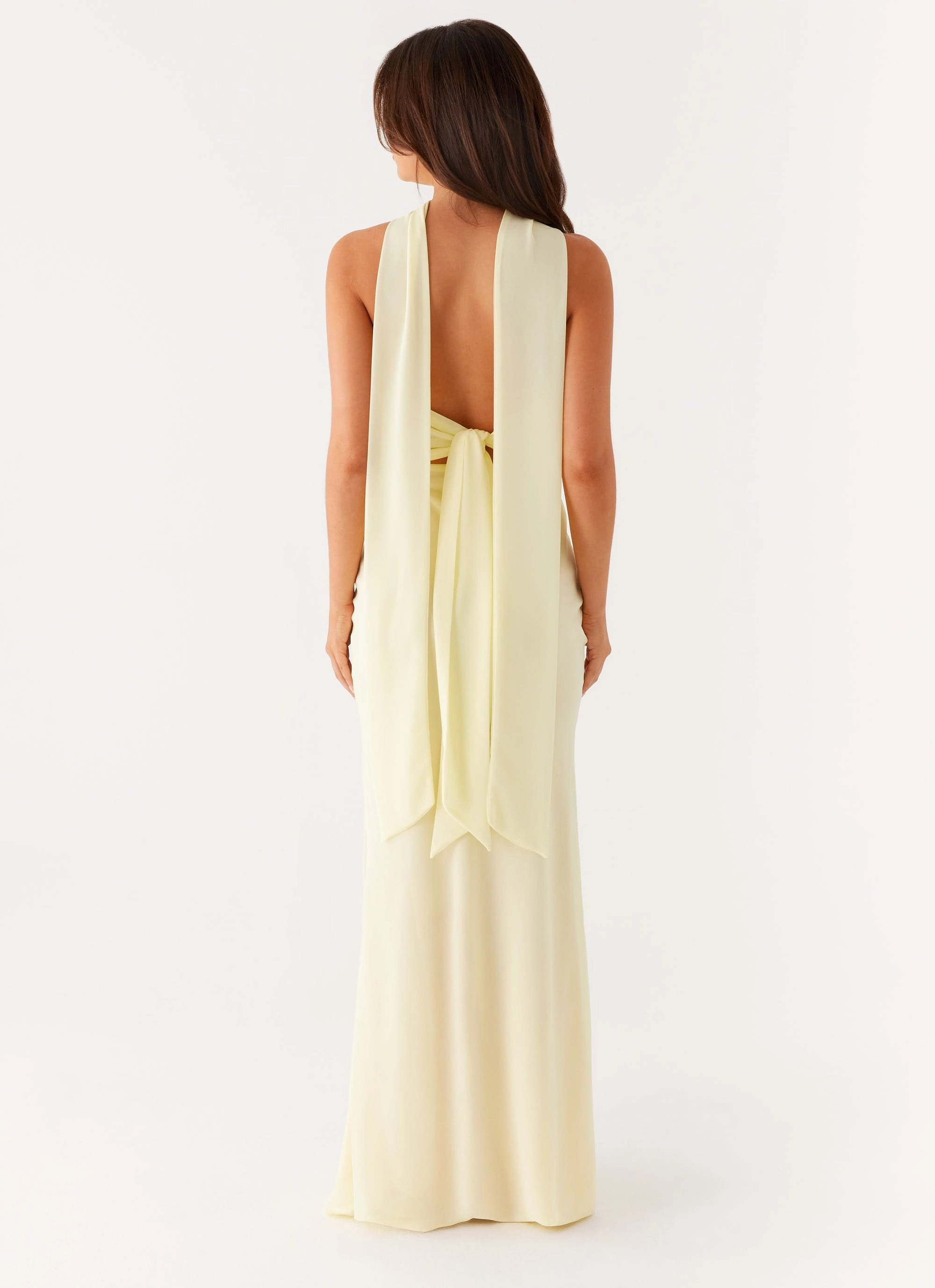 New Light Maxi Dress - Yellow retro-style Crisp Detail