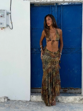 Sunset Look Layered Style CASI MAXI DRESS SAFARIA