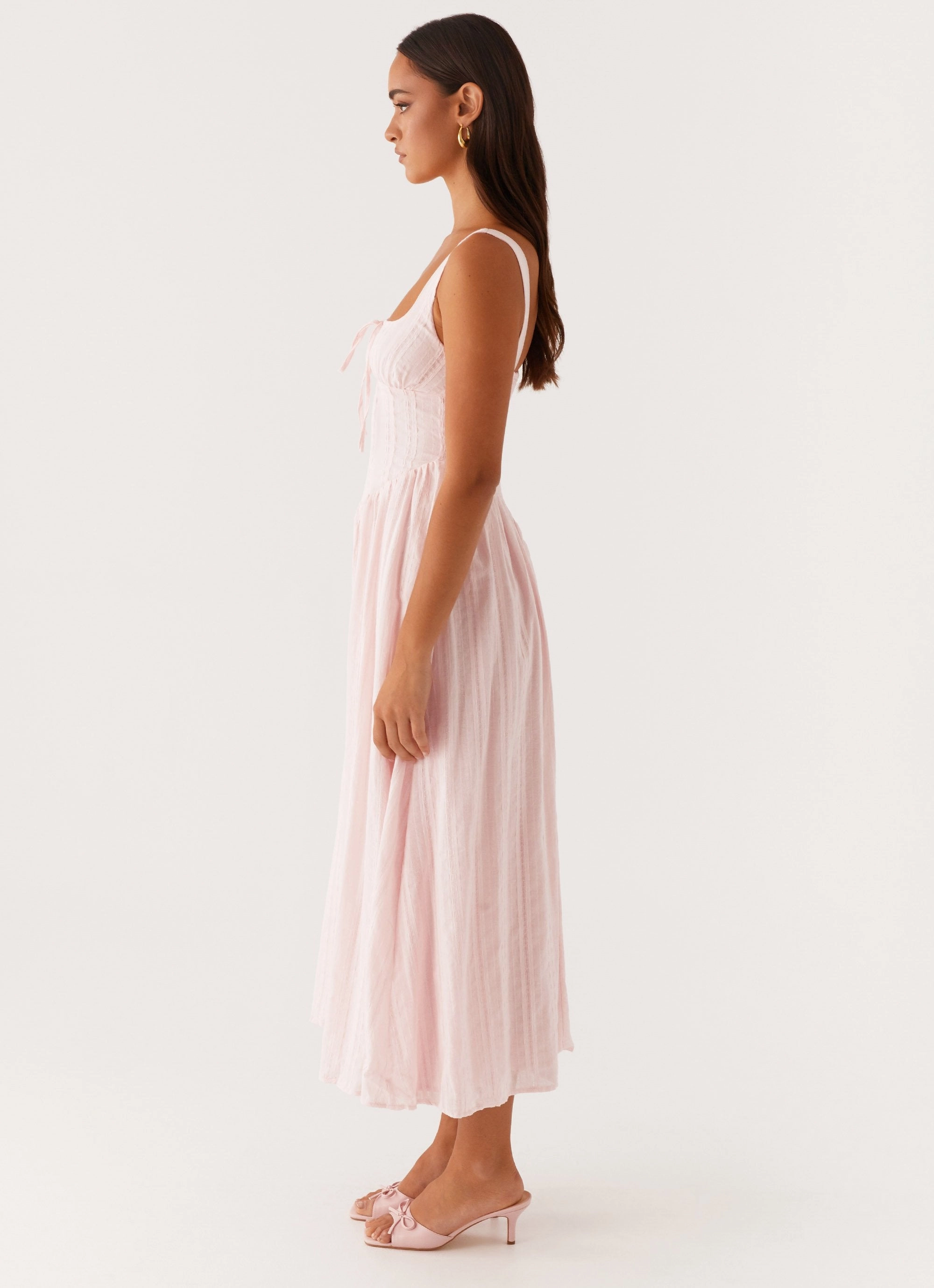 Pascuelle Midi Dress - Pink Polished Finish