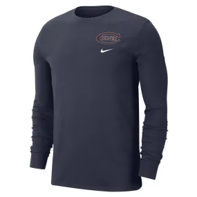 Recycled Polyester Blend Nike Dri-Fit Legend Long Sleeve Tee - Navy