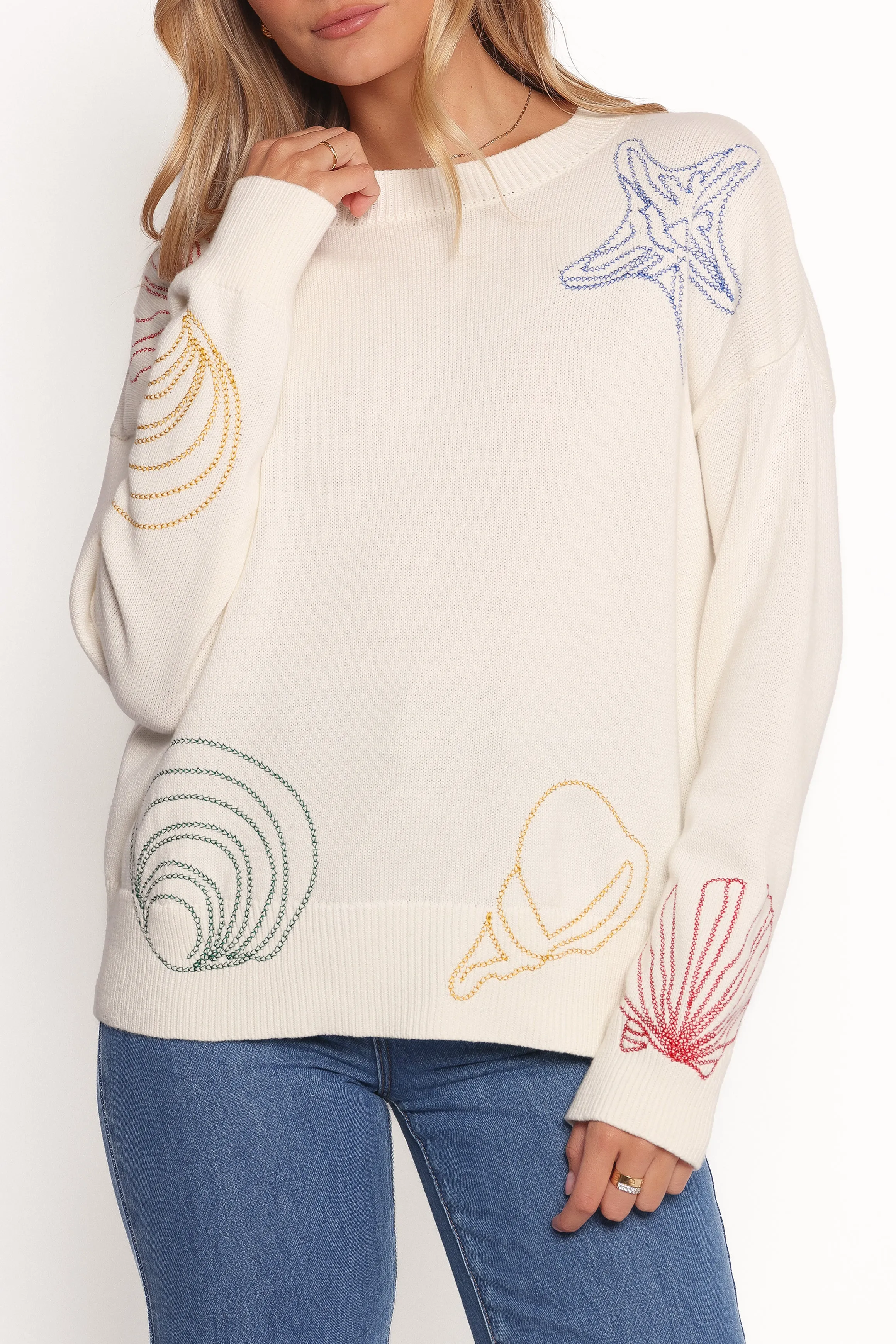 Gentle Stretch Waistband All Time Nikita Seaside Knit Sweater - Cream