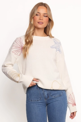 Easy Fit Nikita Seaside Knit Sweater - Cream