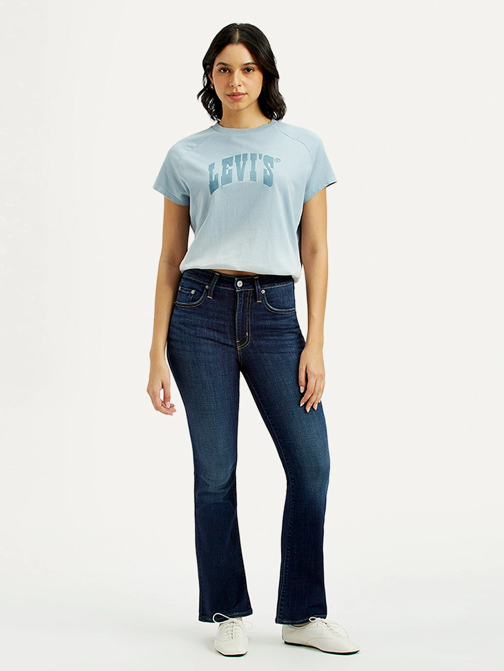 Women's 725 Dark Indigo Flared Fit High Rise Jeans High Rise