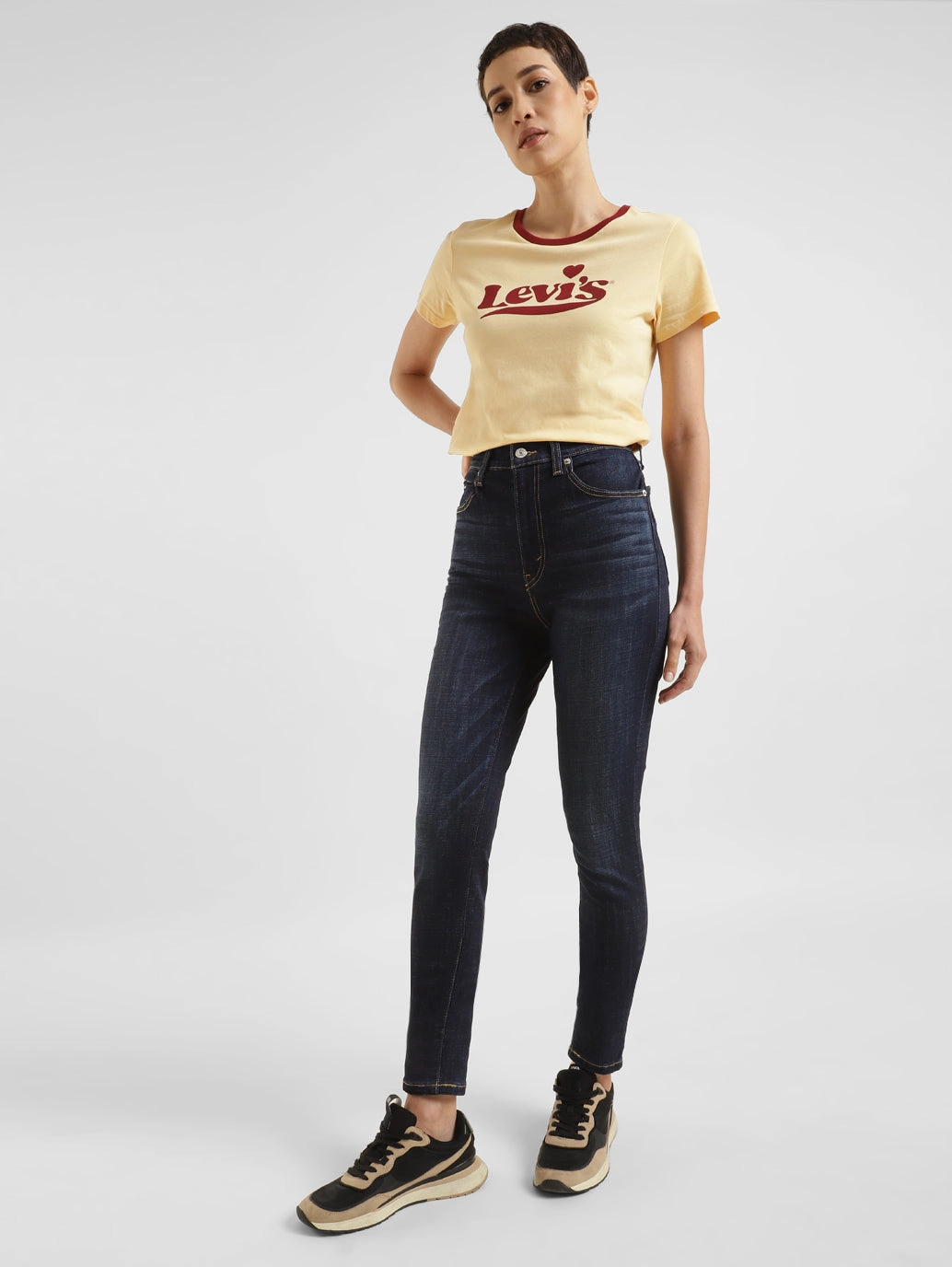 Women's Blue Skinny Fit High Rise Jeans Smooth Road Trip