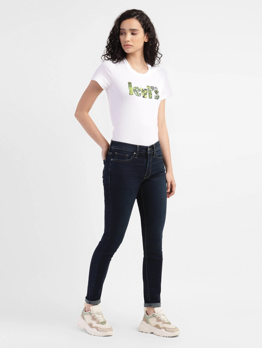 Tapered Leg Profile Casual Spring Mood Classic Wear Women's 311 Blue Skinny Fit Mid Rise Jeans